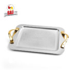سینی استیل مستطیل کوچک طلایی – 1268G