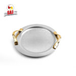 سینی استیل گرد طلایی – 1468G