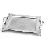 سینی استیل دالبری پایه دار بزرگ کروم -B3168C