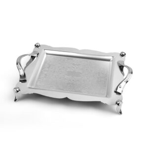 سینی استیل دالبری کوچک پایه دار کروم-B3268C